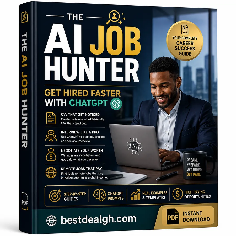 The AI Job Hunter — Get Hired Faster with ChatGPT: CVs, Interviews, Salary Negotiation & Remote Jobs That Pay in Dollars (PDF) photo 1