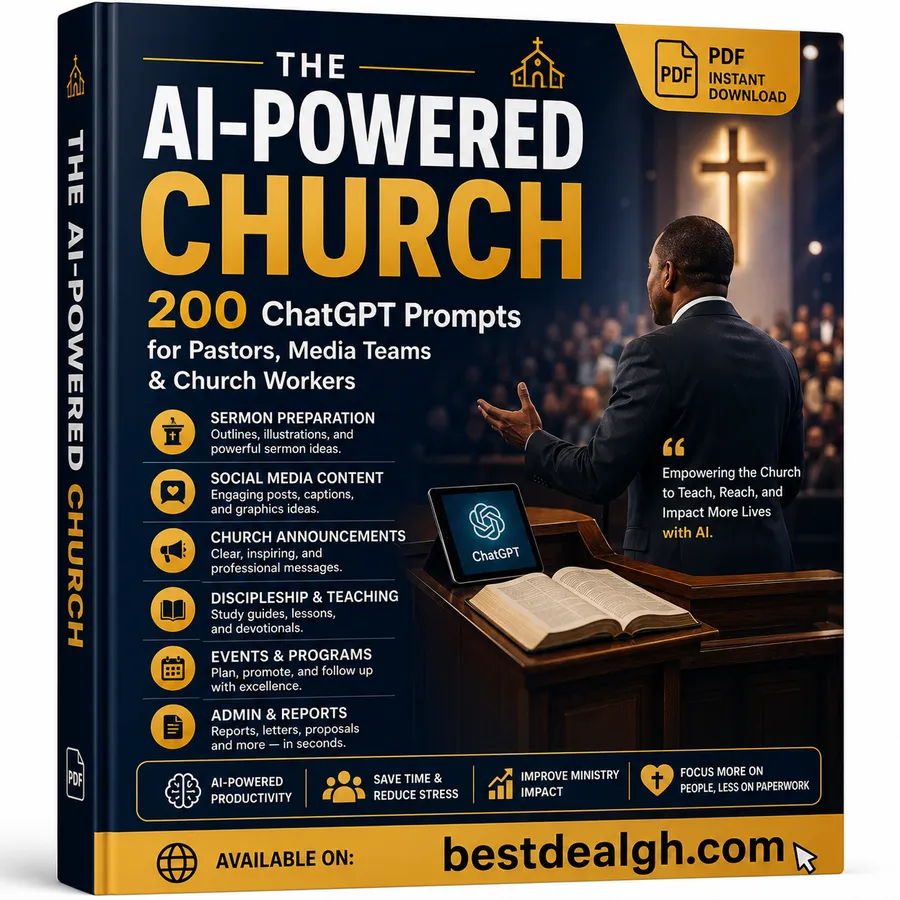 The AI-Powered Church — 200 ChatGPT Prompts for Pastors, Media Teams & Church Workers (PDF) photo 1