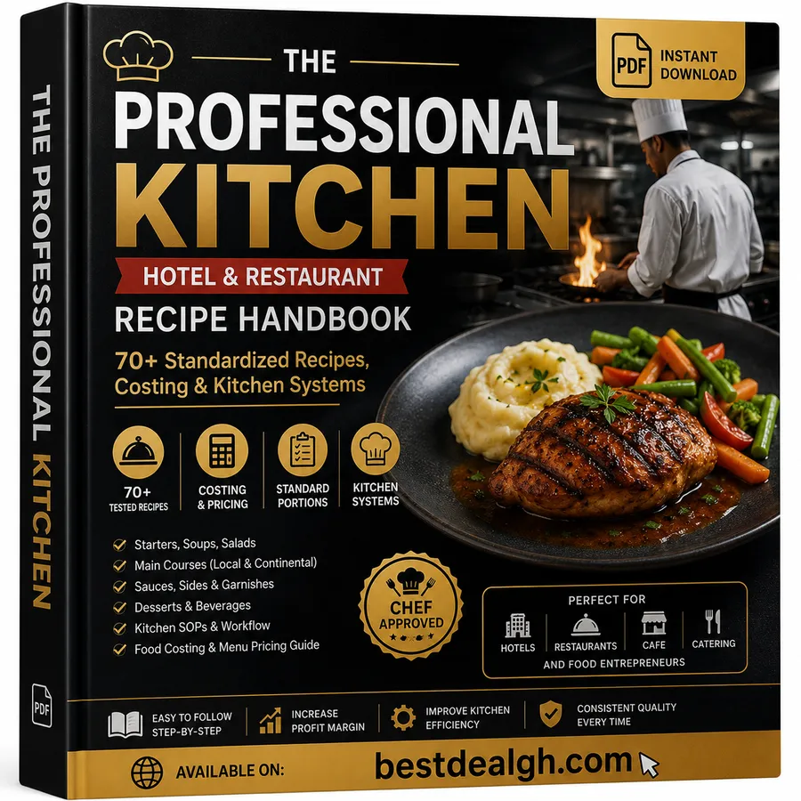 The Professional Kitchen — Hotel & Restaurant Recipe Handbook: 70+ Standardized Recipes, Costing & Kitchen Systems (PDF) photo 1