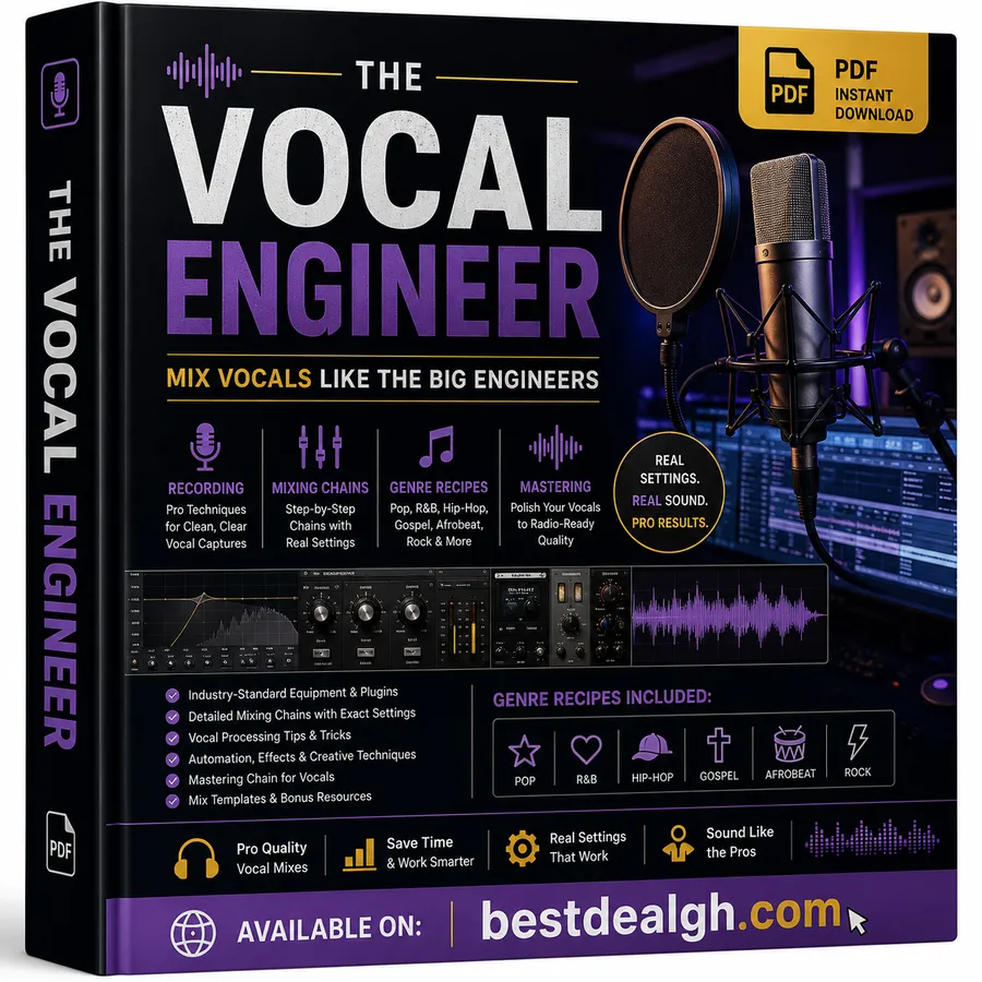 The Vocal Engineer — Mix Vocals Like the Big Engineers: Recording, Mixing Chains with Real Settings, Genre Recipes & Mastering (PDF) photo 1