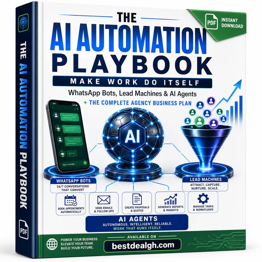 The AI Automation Playbook — Make Work Do Itself: WhatsApp Bots, Lead Machines & AI Agents + The Complete Agency Business Plan (PDF) photo 1