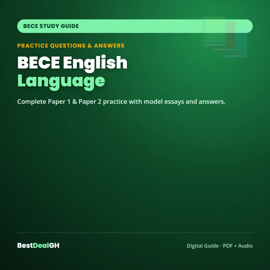 BECE English Language Practice Questions & Answers — Complete Study Guide (PDF + Audio) photo 1
