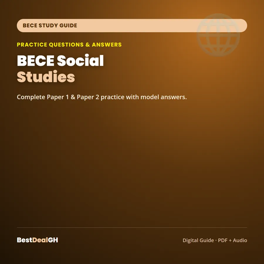 BECE Social Studies Practice Questions & Answers — Complete Study Guide (PDF + Audio) photo 1