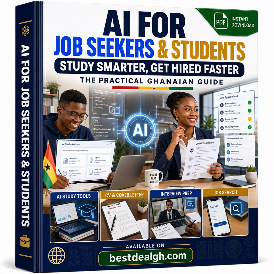 AI for Job Seekers & Students — Study Smarter, Get Hired Faster: The Practical Ghanaian Guide (PDF) photo 1