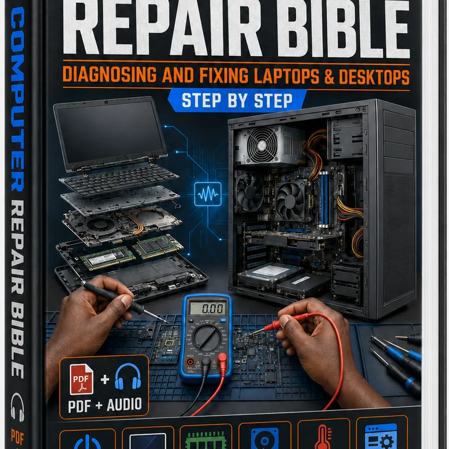 The Computer Repair Bible — Diagnosing and Fixing Laptops & Desktops, Step by Step (PDF + Audio) photo 1