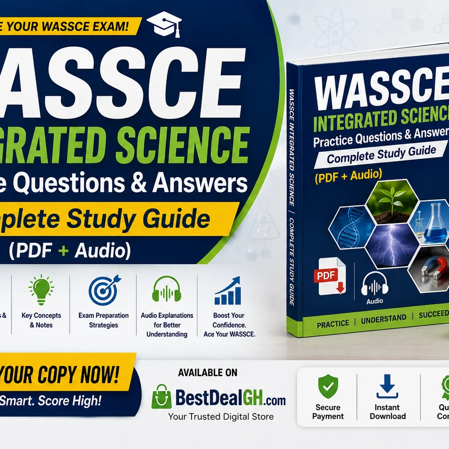WASSCE Integrated Science Practice Questions & Answers — Complete Study Guide (PDF + Audio) photo 1