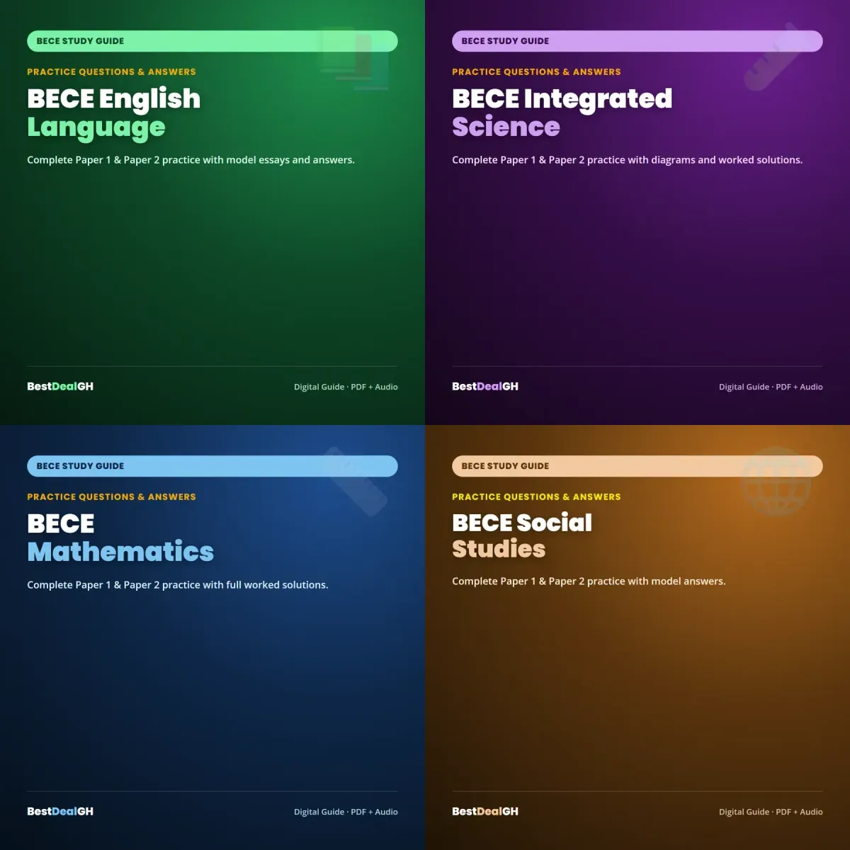BECE All Subjects Bundle — Practice Questions & Answers for 4 Subjects (PDF + Audio) photo 1