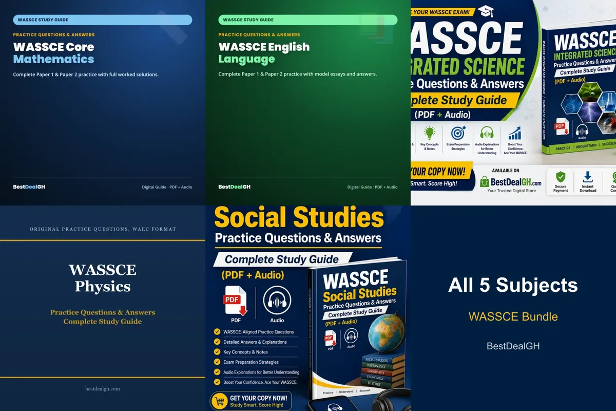 WASSCE All Subjects Bundle — Practice Questions & Answers for 5 Subjects (PDF + Audio) photo 1